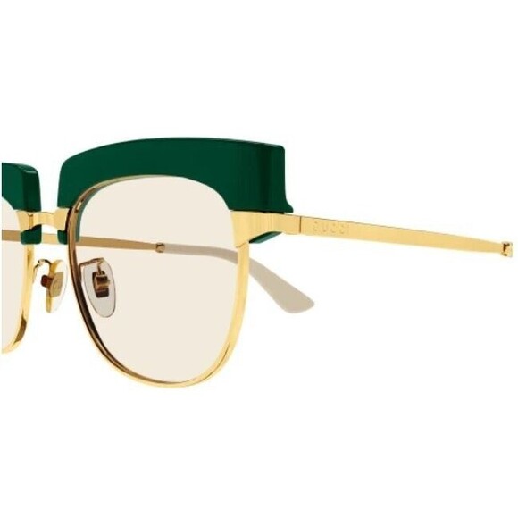 Gucci Green Gold/yellow + Burgundy Rectangular Unisex Sunglasses GG1132S 002 - Picture 4 of 7